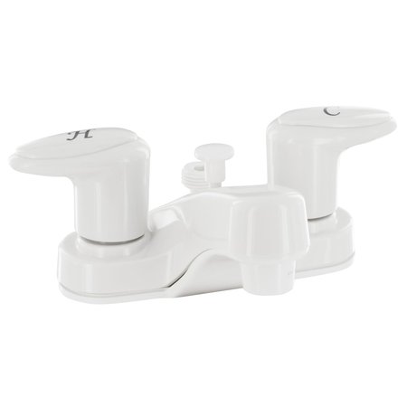 VALTERRA BATHROOM DIVERTER FAUCET, 4IN, 2 LEVER, 1/4 TURN, PLASTIC, WHITE PF222241